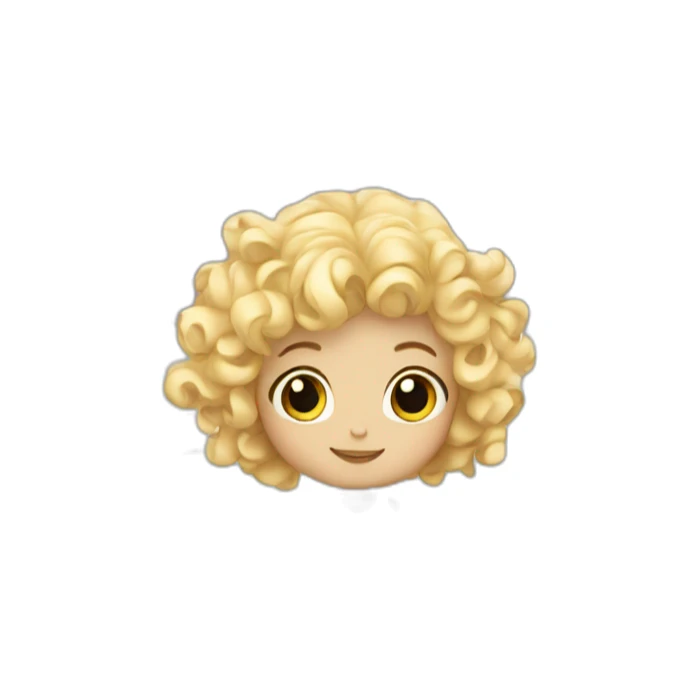 cute Angel fairy with wings and curly blond hair sticker
