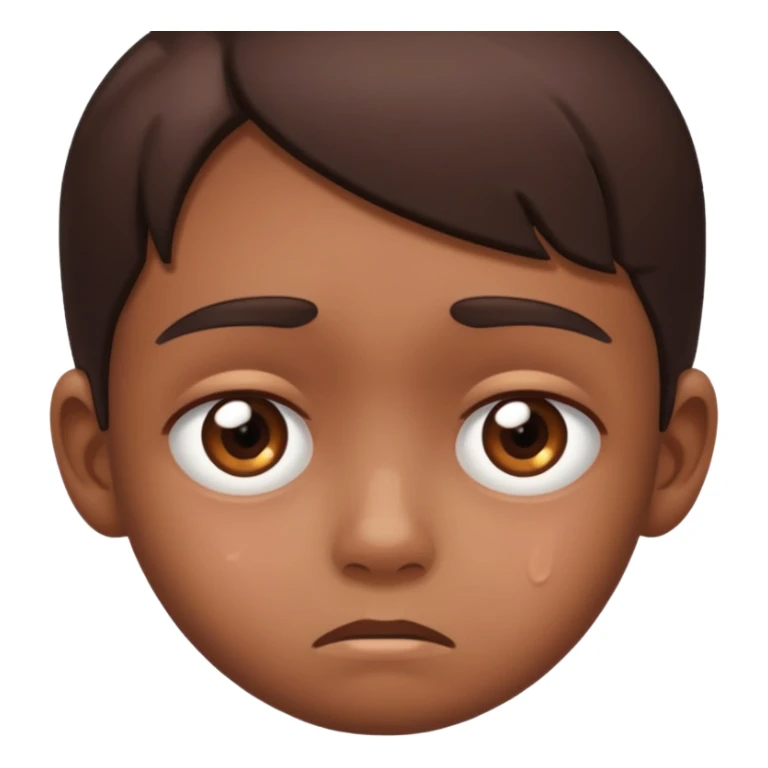 kid with brown clear skin sad hurt sticker