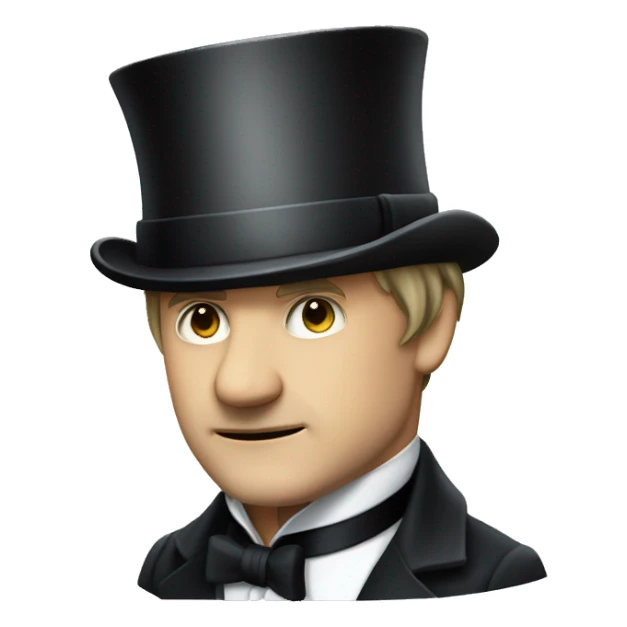 Rodion Raskolnikov from "Crime and Punishment" in a top hat sticker