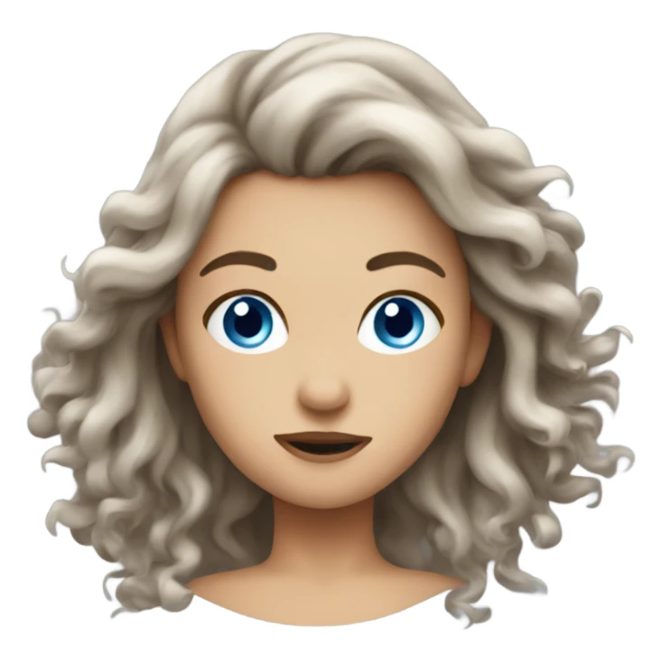 Windy hair girl with blue eyes  sticker