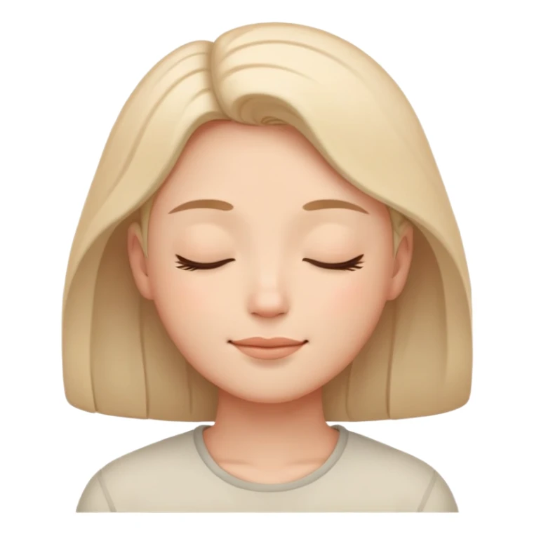 peaceful face with closed eyes and a gentle smile sticker
