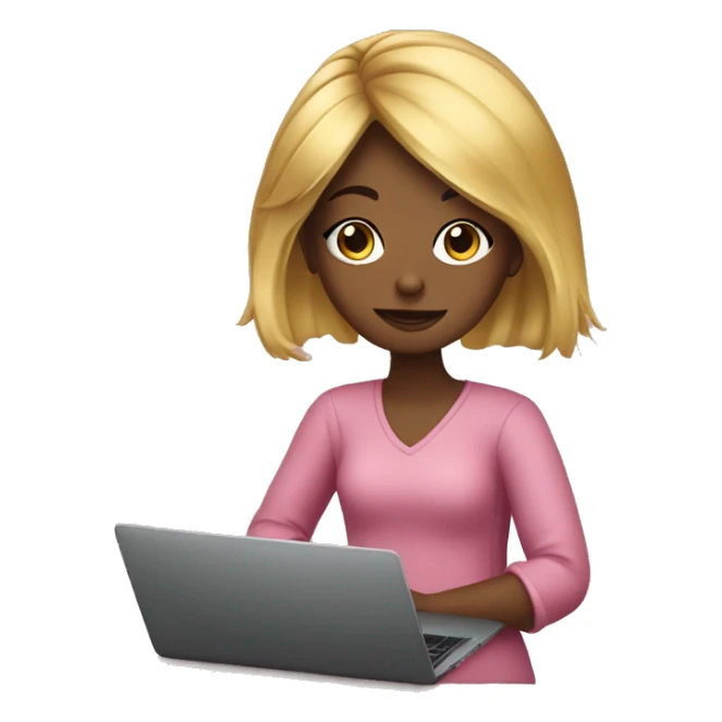 Style girl cutlery hair work on laptop sticker