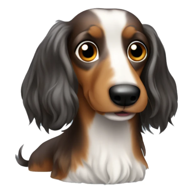 sausage dog long hair dapple sticker