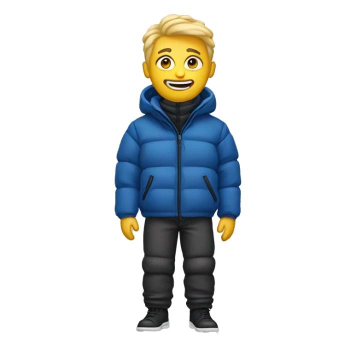 Blonde man wearing a puffer jacket and puffer pants sticker