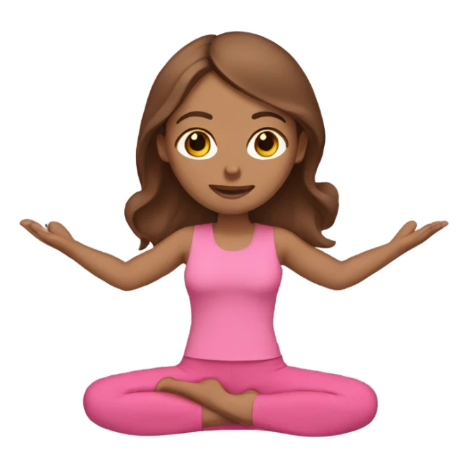 Women with brown hair yoga pink clothes  sticker