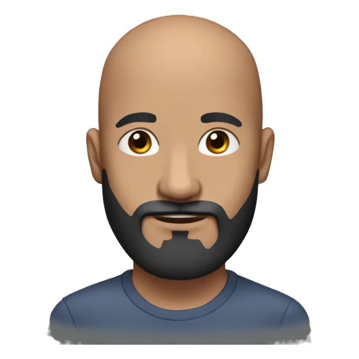 hairless, Bald man brown skin with big black beard sticker