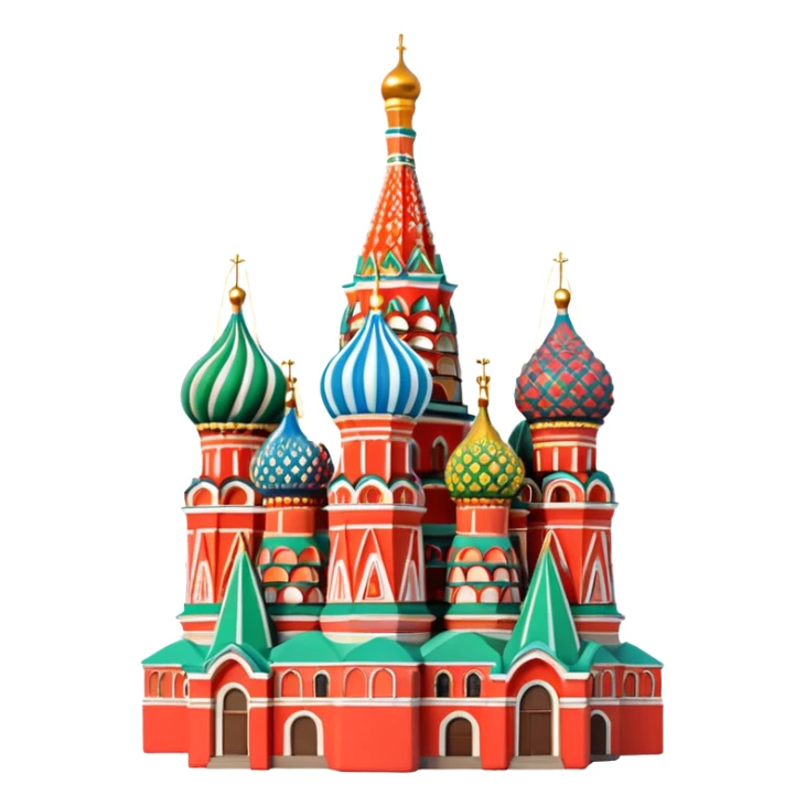 Moscow St. Basil's Cathedral in the form of a figurine sticker