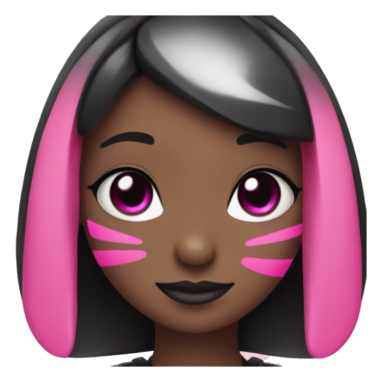 Pink and black cyber bunny sticker