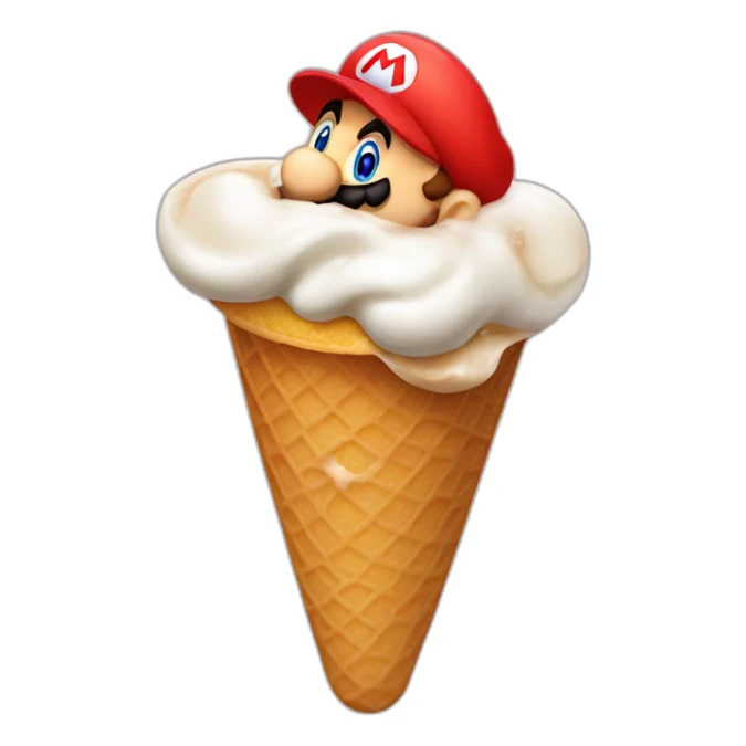 Mario bross licking a ice cream sticker