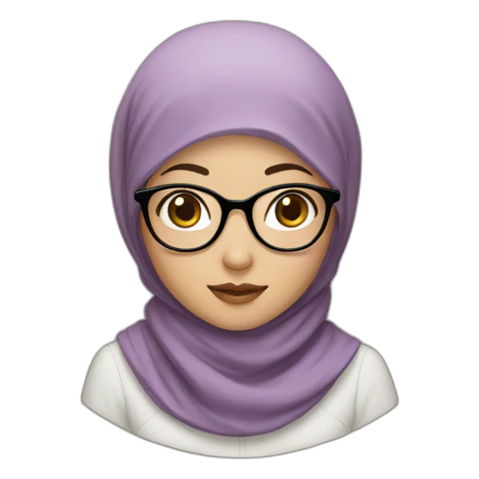 chinese hijabi girl with glasses sticker