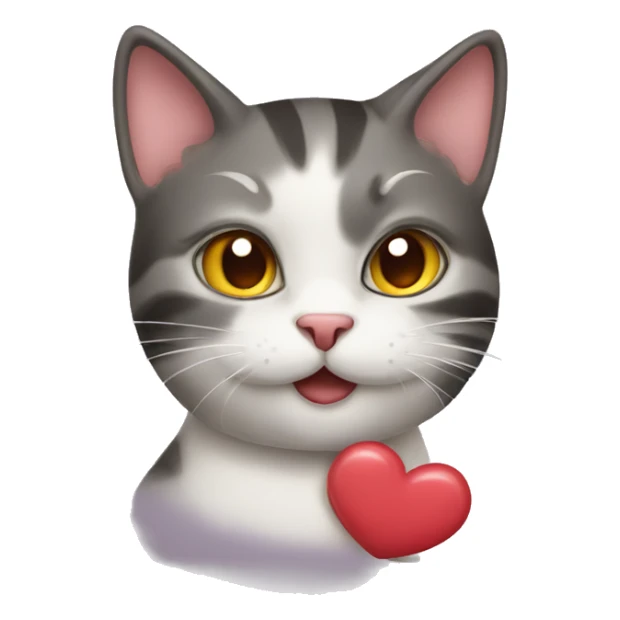 Cat giving heart kiss sticker