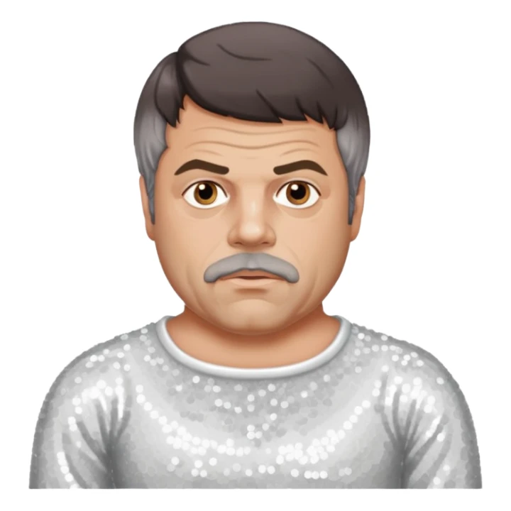 Oliver Reed with white sequin outfit sticker