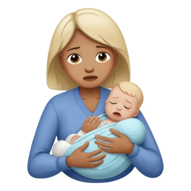 Social worker holding a battered, crying baby. sticker