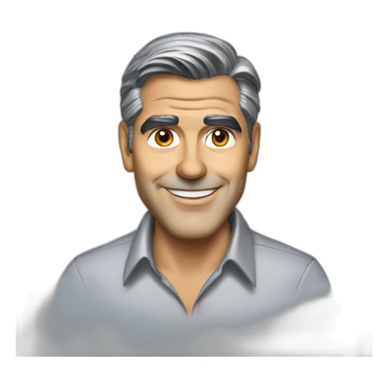 george clooney cartoon wearing shirt sticker