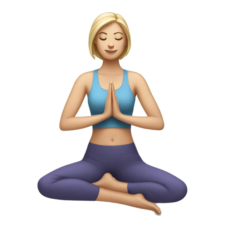 one white woman sitting in yoga pose sticker