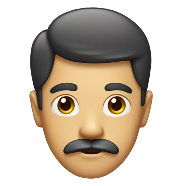 face with central mustache sticker