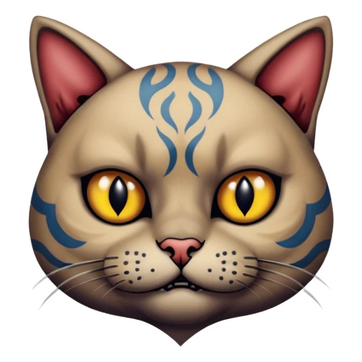 tattooed-scary-looking-cat-with-heavy-face-tattoes sticker