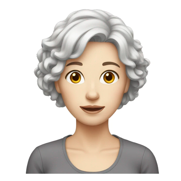 woman gray hair pale skin sticker