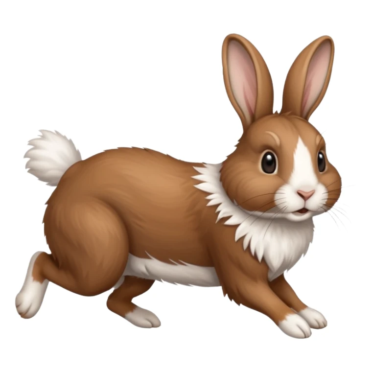 High resolution of a running farm rabbit sticker