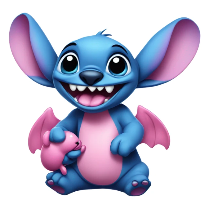 Blue and pink Stich kiss from lilo and stich sticker