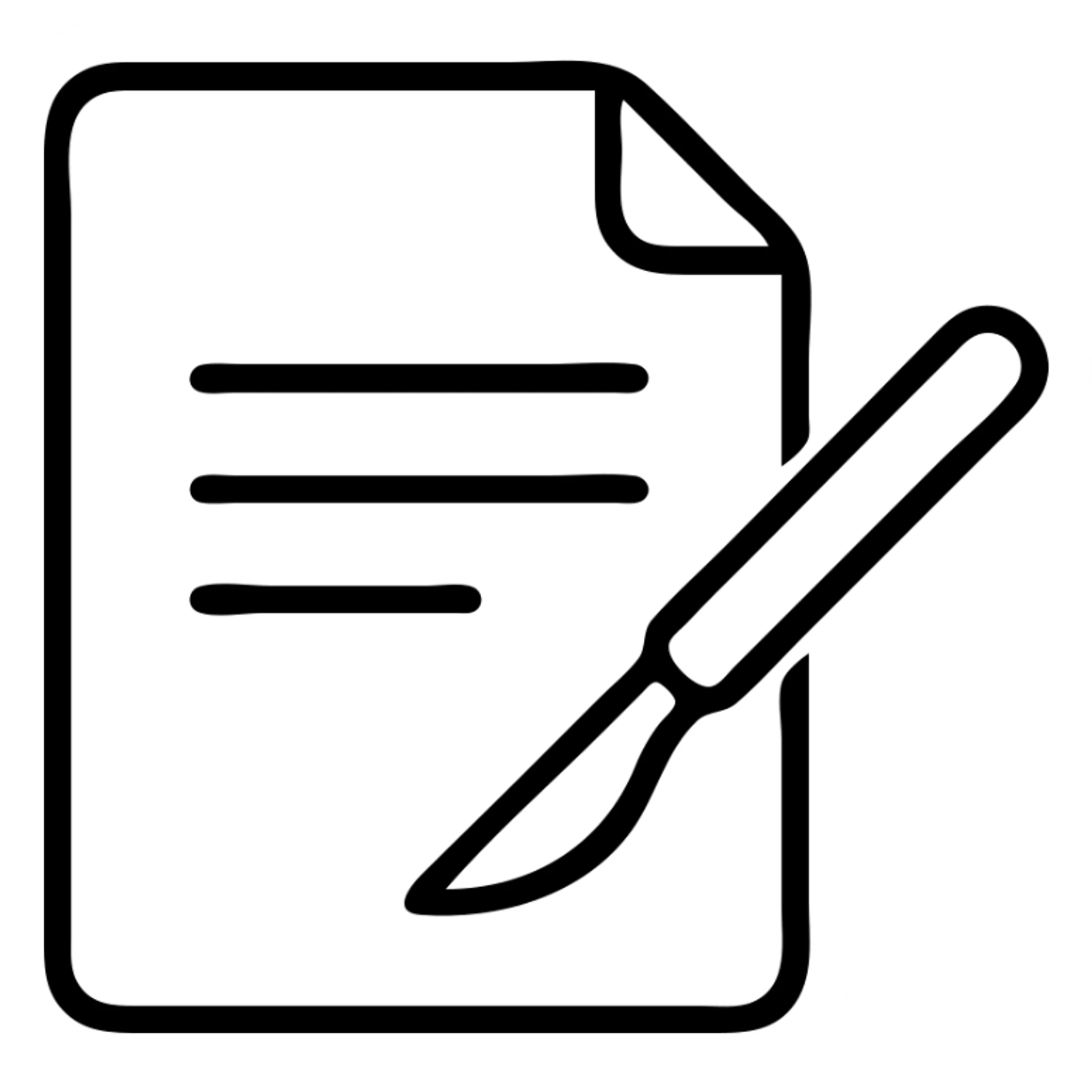 document with a scalpel, evokes academic rigor and specificity sticker