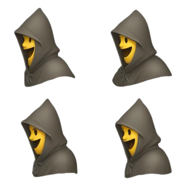 medieval saboteur laughing and escaping, hooded sticker