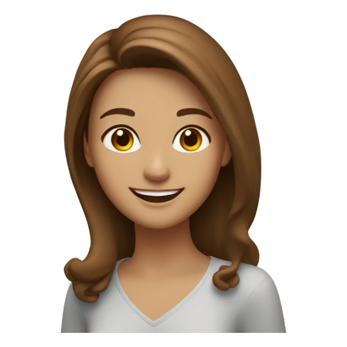 Lady with long brown hair and brown eyes happy birthday sticker