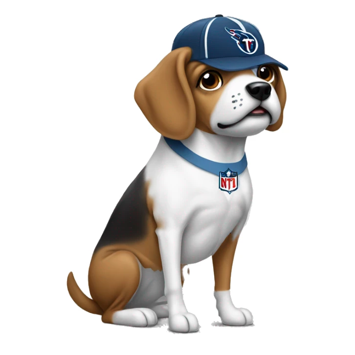 Dog as a Tennessee Titans fan sticker