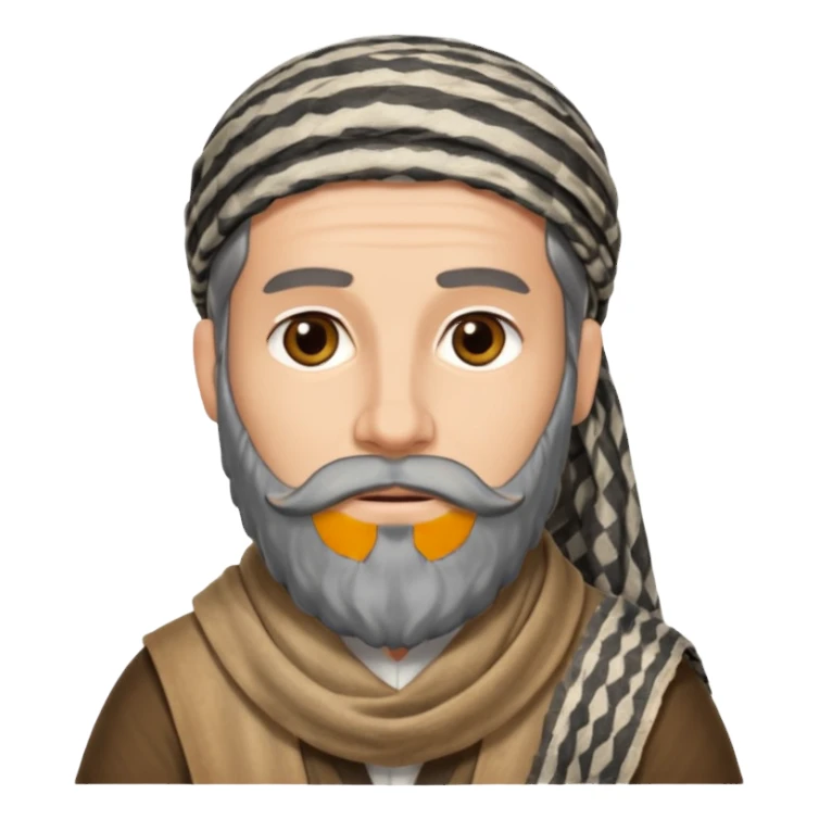 abraham from the bible, long beard, with keffiyeh sticker