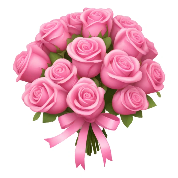 pink rose bouquet with pink ribbons  sticker