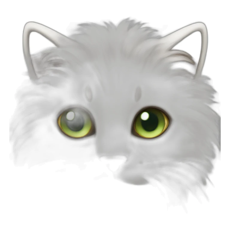 white fluffy bi-colour cat with dark brown ears and upper head, brown ears and green eyes sticker