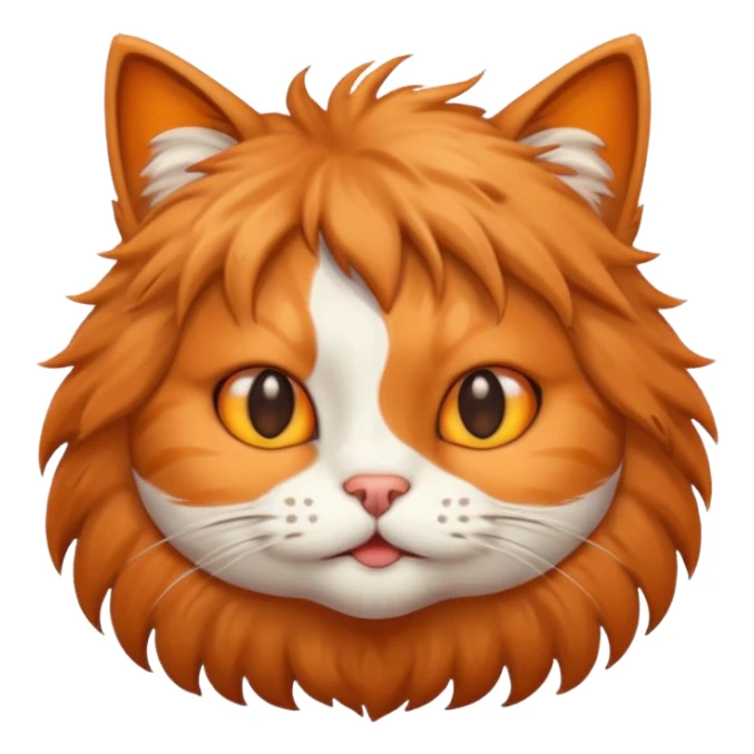 cat with head hair sticker