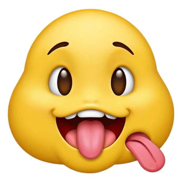 A normal yellow emoji sticking its tounge out seductively sticker