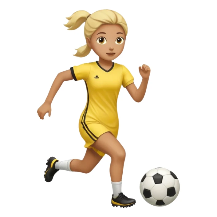 kids play soocer in yellow dress sticker