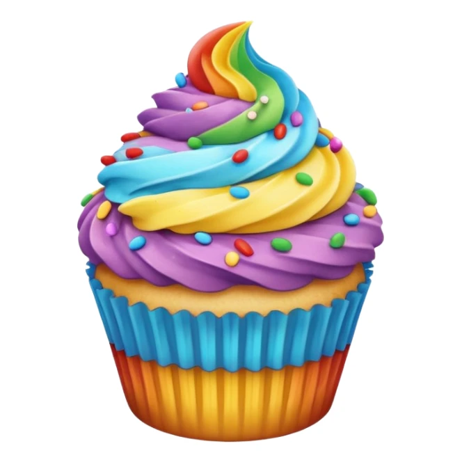 cute cupcake with colorful frosting and sprinkles sticker