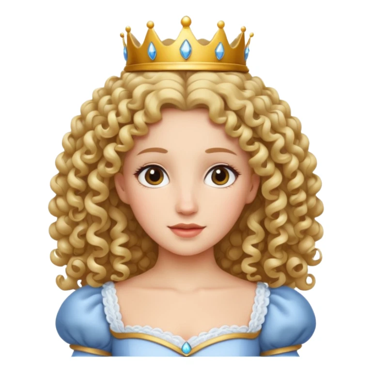 Princesa banca con el pelo rizado sticker