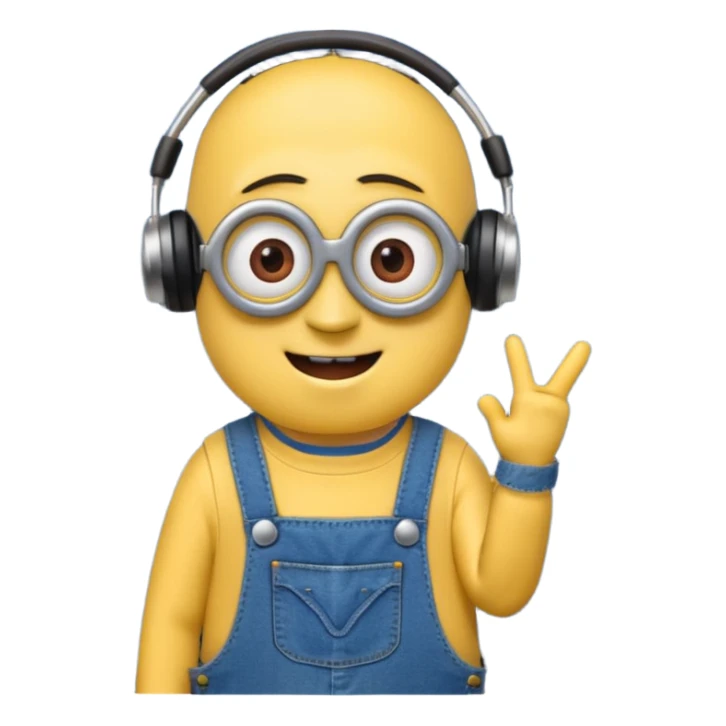 minion listening to music emoji sticker