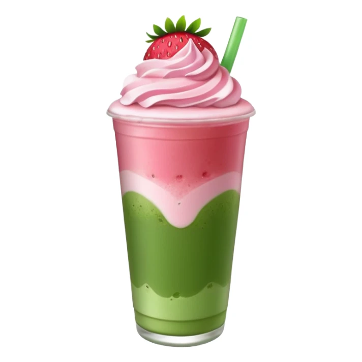 Strawberry iced matcha latte with strawberry cold foam  sticker