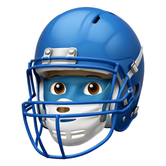 college football player helmets blue sticker