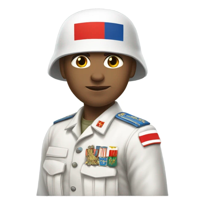 super realistic white soldier with russian flag sticker