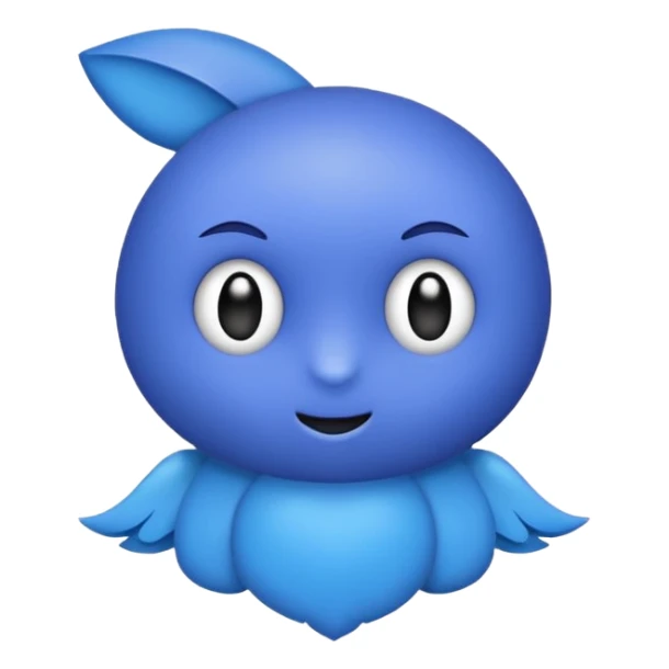 Inima mov cu trecere spre albastru si coada de drăcușor sticker