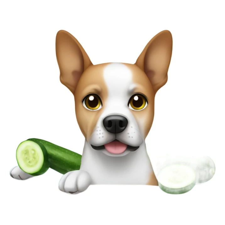 Dog with cucumber on eyes in a spa day sticker