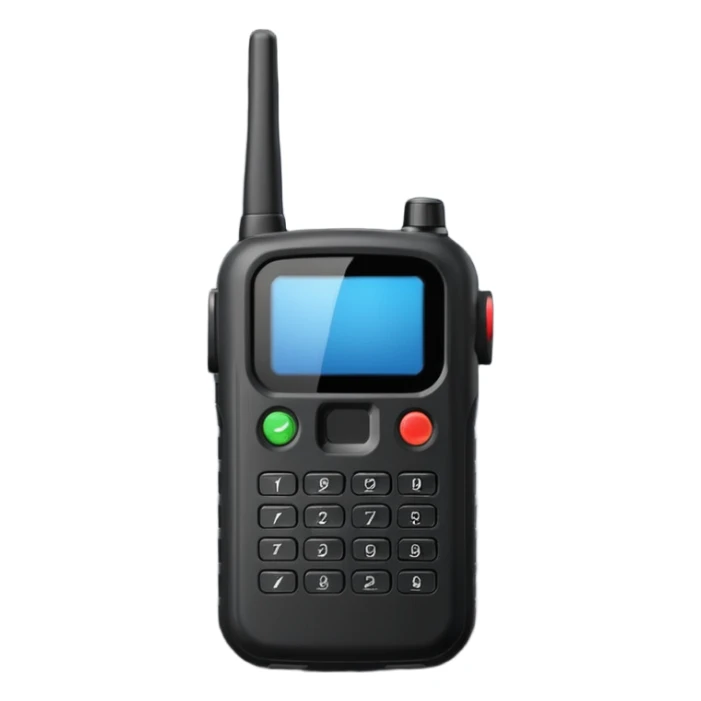 Black police walkie talkie with antenna sticker