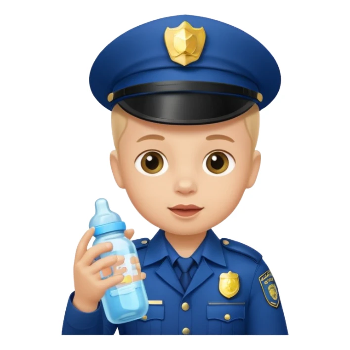 baby police with baby bottle sticker