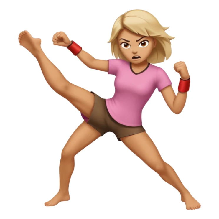 Woman angry kickin sticker