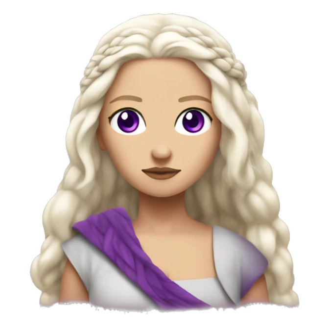 daenerys targaryen with purple eyes sticker