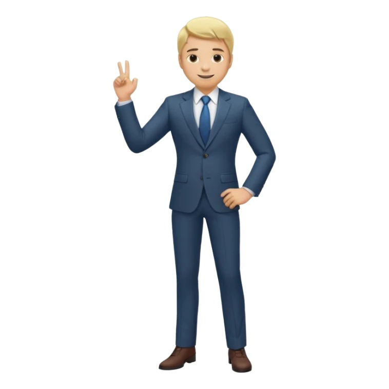 BLONDE HAIR LIGHT SKIN MAN FULL BODY BOSS sticker