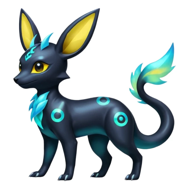 Shiny iridescent Umbreon-Salandit-Jolteon-fusion sticker