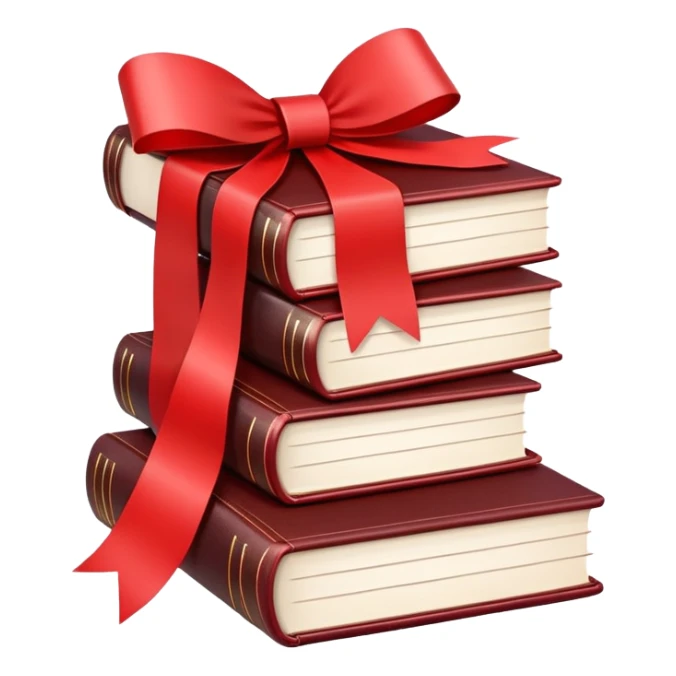 scholarship with stack of books with ribbon sticker