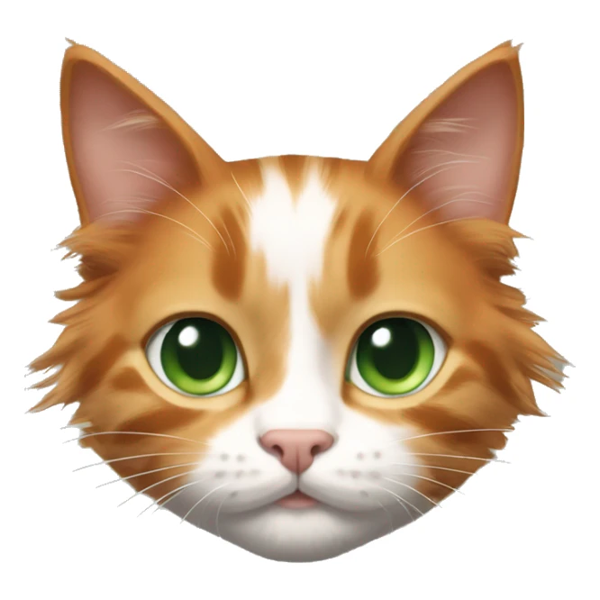 Ginger kitty and big Mainecoon with green eyes and black,white ginger color sticker